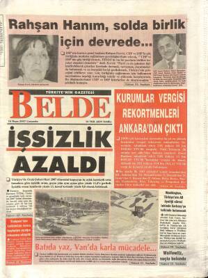 Belde Gazetesi 16 Mayıs 2007 - Rahşan Ecevit , Solda Birlik İçin Devrede... GZ109449 - 1