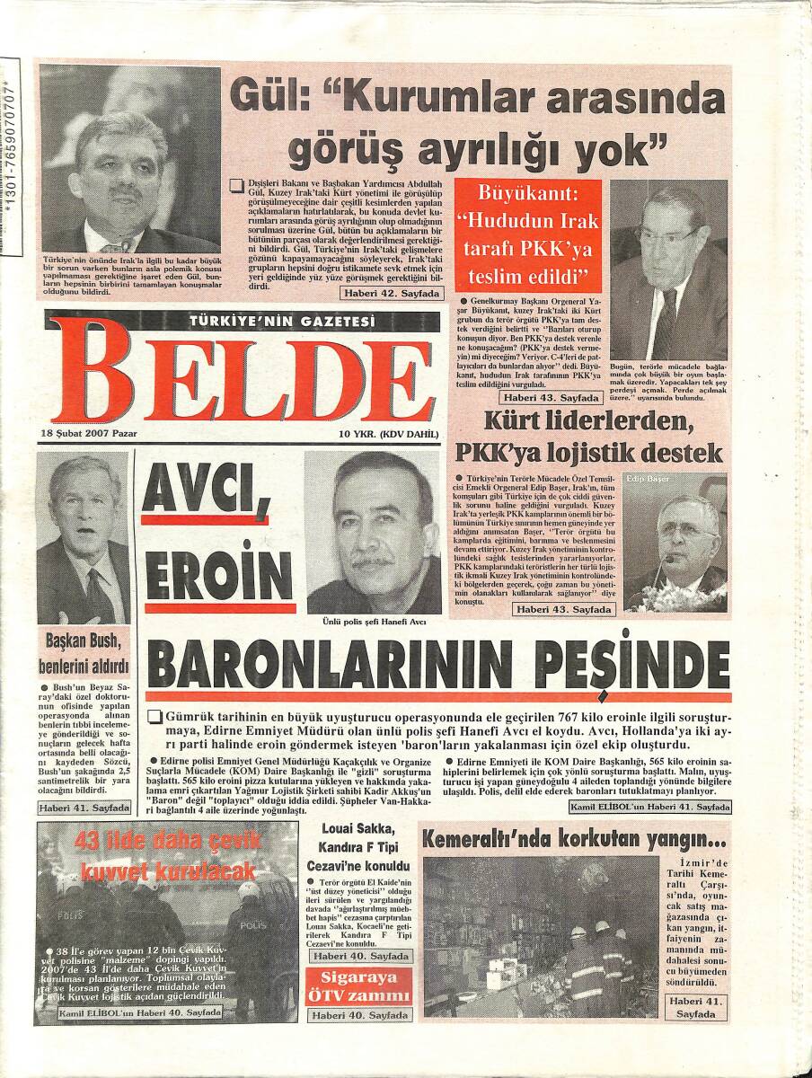 Belde Gazetesi 18 Şubat 2007 - Jennifer Lopez Ve Antonio Banderas, Bordertown Filminin Tanıtımı Yaptılar - Atatürk'ün Yadigarı Sigara Tabakası GZ3842 - 1
