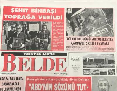 Belde Gazetesi 29 Temmuz 2006 Barış Gücüne Asker Verebiliriz Diyen Tayyip ErdoğanABDnin Sözünü Tutmasını Bekliyoruz GZ30841 - 1