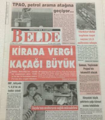 Belde Gazetesi 30 Mart 2007 - Kirada Vergi Kaçağı Büyük GZ47785 - 1