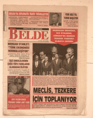 Belde Gazetesi 5 Eylül 2006 - Meclis , Tezkere İçin Toplanıyor GZ7754 - 1