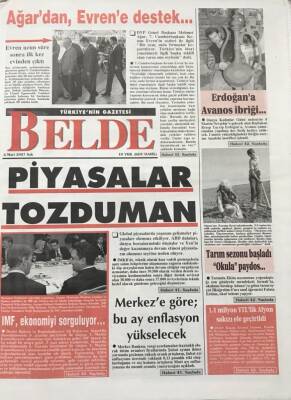 Belde Gazetesi 6 Mart 2007 Dyp Genel Başkanı Mehmet Ağar dan Kenan Evrene Destek GZ30547 - 1