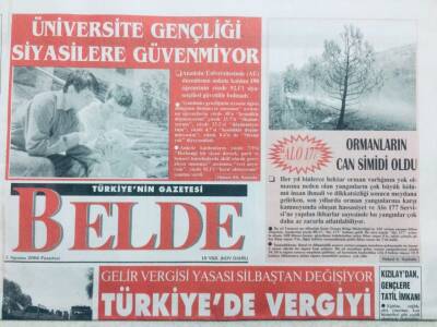 Belde Gazetesi 7 Ağustos 2006 - Üniversite Gençliği Siyasilere Güvenmiyor GZ42969 - 1