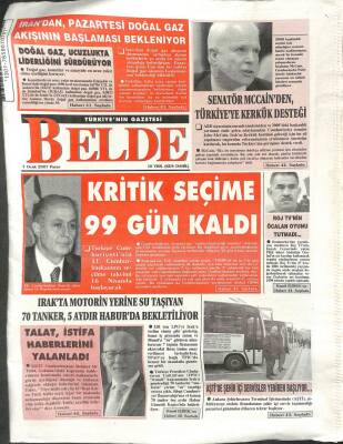 Belde Gazetesi 7 Ocak 2007 - Irakta Motorin Yerine Su Taşıyan Tanker , 5 Aydır Haburda Bekletiliyor GZ109940 - 1