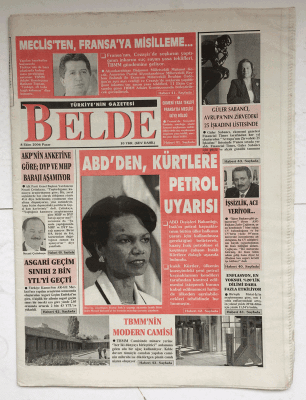 Belde Gazetesi 8 Ekim 2006 - ABDden Kürtlere Petrol Uyarısı GZ7680 - 1