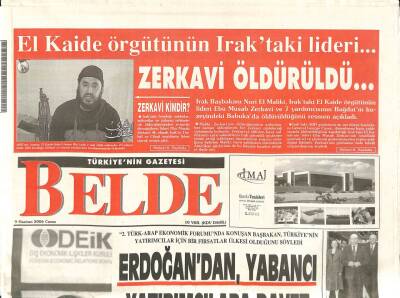 Belde Gazetesi 9 Haziran 2006 - El Kaide Örgütünün Iraktaki Lideri...Zerkavi Öldürüldü... GZ96890 - 1