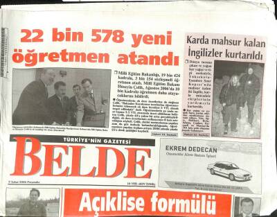 Belde Gazetesi 9 Şubat 2006 - Ağara Göre Bu Sene Seçim Olacak - AKPli Kiler , Rasmussene Kuran-ı Kerim Gönderdi GZ113035 - 1