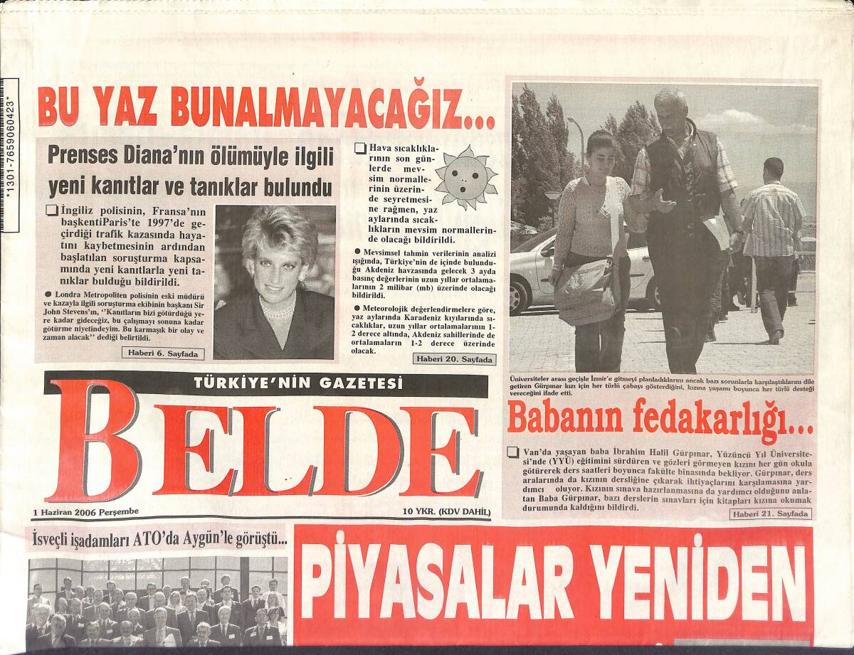 Belge Gazetesi 1 Haziran 2006 - Michael Jackson Bir Yıl Aradan Sonra Hayranlarıyla Buluştu - Saran'dan Aziz Yıldırım'a Tepki GZ153438 - 1
