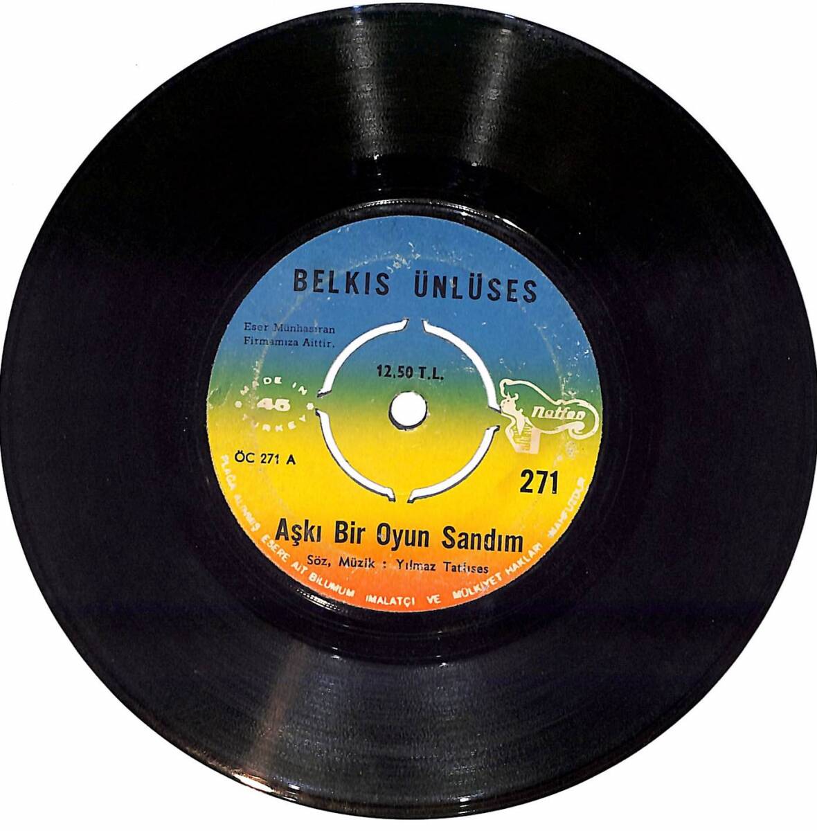 Belkıs Ünlüses - Aşkı Bir Oyun Sandım / Aşkı Tanımıyorum PLAK (10/5.5) PLK24866 - 2