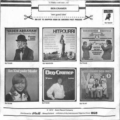 Ben Cramer – Jij Hield Niet Van Mij (1975 - Hollanda) 108.5 - 2