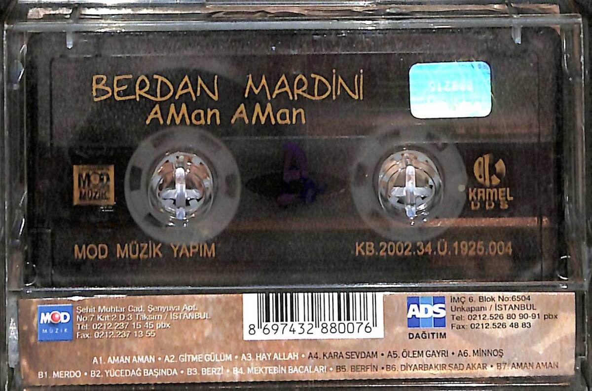 Berdan Mardini - Aman Aman Kaset (İkinci El Kaset) KST26137 - 2