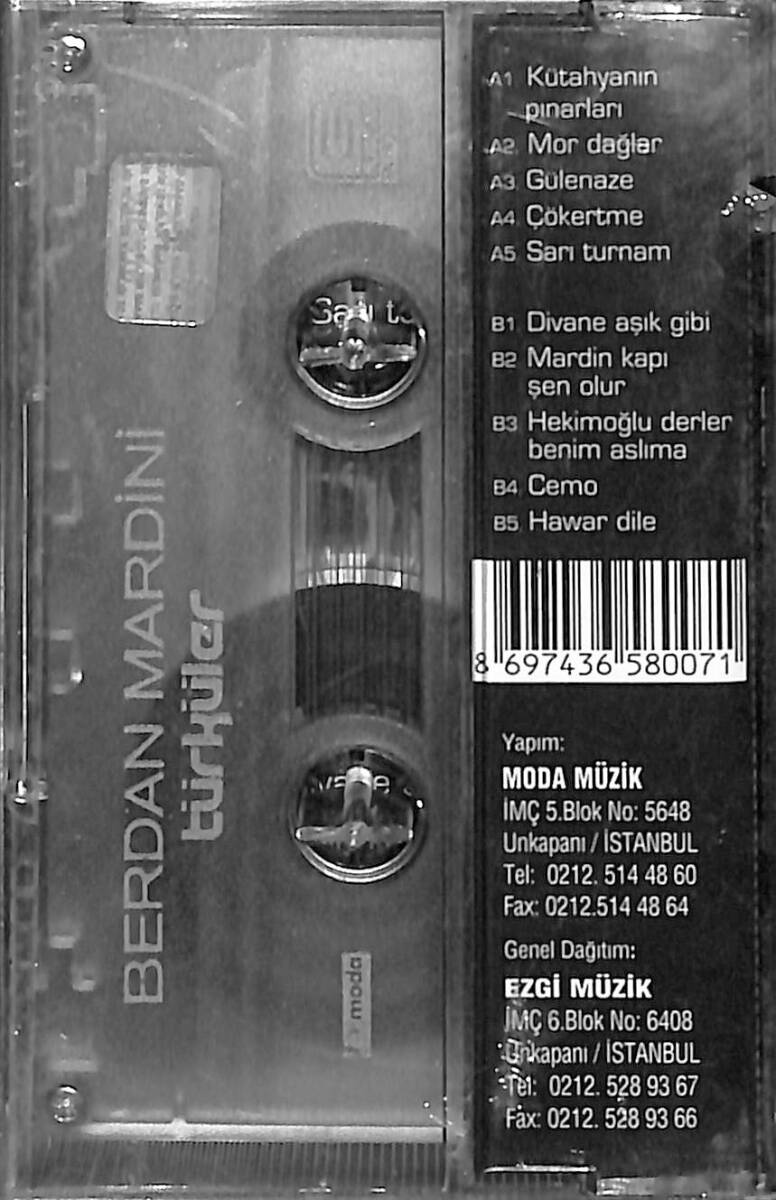  Berdan Mardini - Türküler Orijinal Kaset (Sıfır) KST31085 - 2