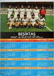 Beşiktaş 1985 Yılı Büyük Boy Takvimi (35x50cm) KRT11105 - Gökçekoleksiyon