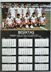 Beşiktaş 1986 Yılı Takvimi (34.5x49.5cm) KRT11101 - Gökçekoleksiyon