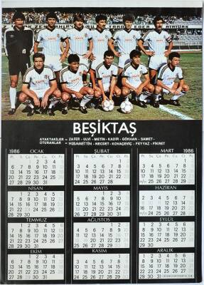 Beşiktaş 1986 Yılı Takvimi (34.5x49.5cm) KRT11101 - 1