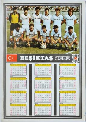 Beşiktaş 1986 Yılı Takvimi (35x50cm) KRT11100 - 1
