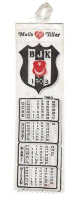 Beşiktaş 1988 Yılı Kumaş Taraftar Takvimi AKS981 - 1