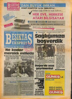 Beşiktaş Ekspres Gazetesi 22-28 Mart 1987 - Sadri Ağabeyi Kaybettik GZ119198 - 1