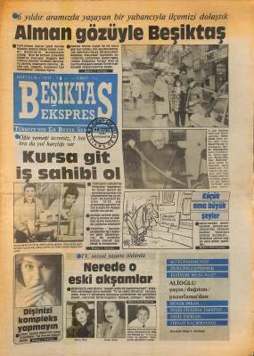 Beşiktaş Ekspres Gazetesi 8-14 Şubat 1987 - Alman Gözüyle Beşiktaş... GZ119193 - 1