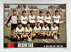 Beşiktaş Oyuncu Kadrosu 1982 - 1983 Kartpostal KRT19435 - Gökçekoleksiyon