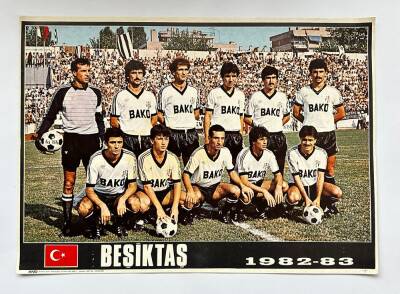 Beşiktaş Oyuncu Kadrosu 1982 - 1983 Kartpostal KRT19435 - 1