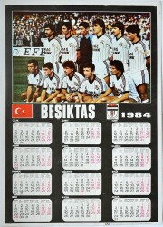Beşiktaş Oyuncu Kadrosu Ve 1984 Yılı Takvimi (35x50cm) KRT11107 - Gökçekoleksiyon