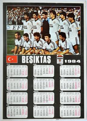 Beşiktaş Oyuncu Kadrosu Ve 1984 Yılı Takvimi (35x50cm) KRT11107 - 1