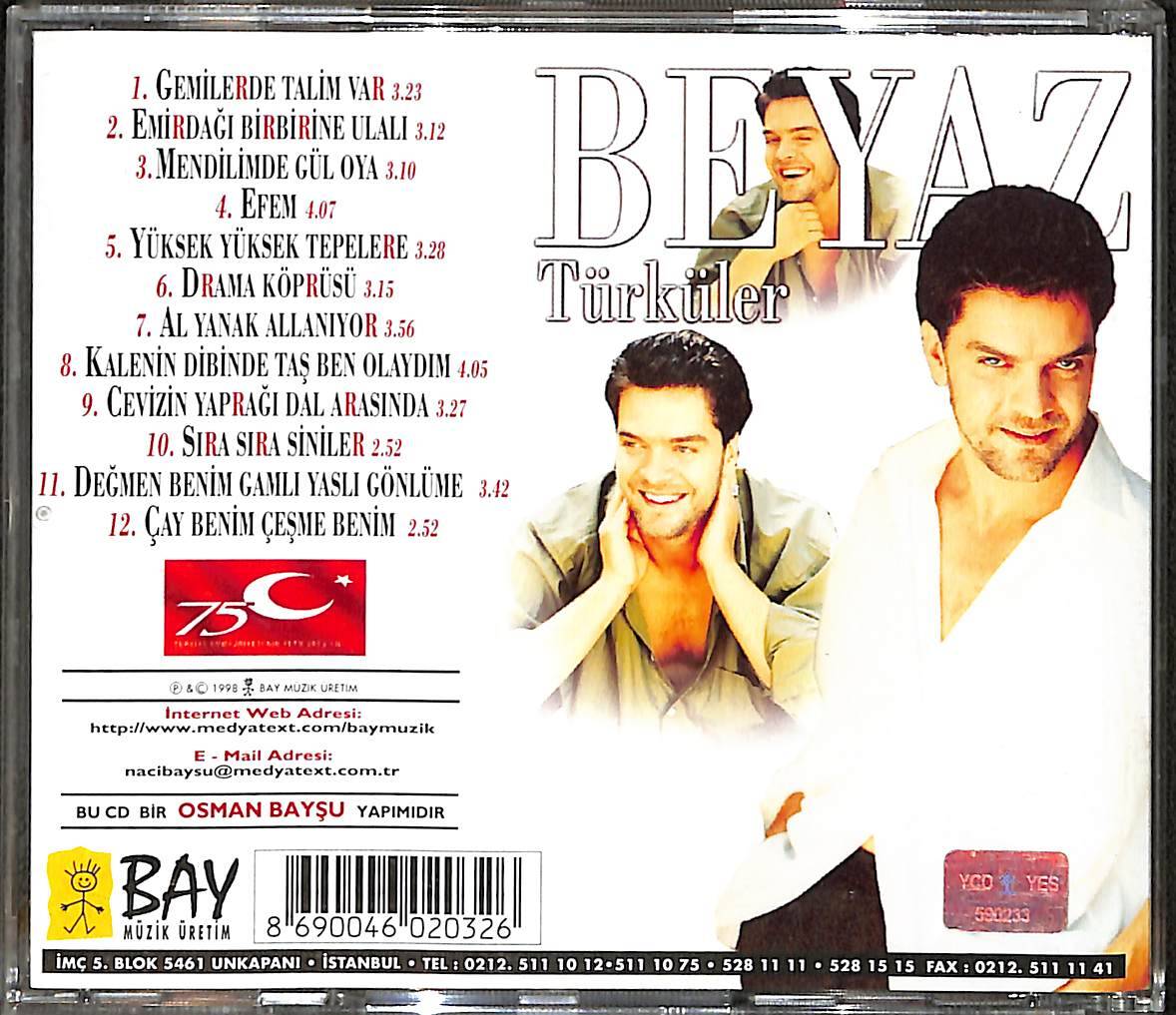 Beyaz - Türküler CD (İkinci El) CD3842 - 2
