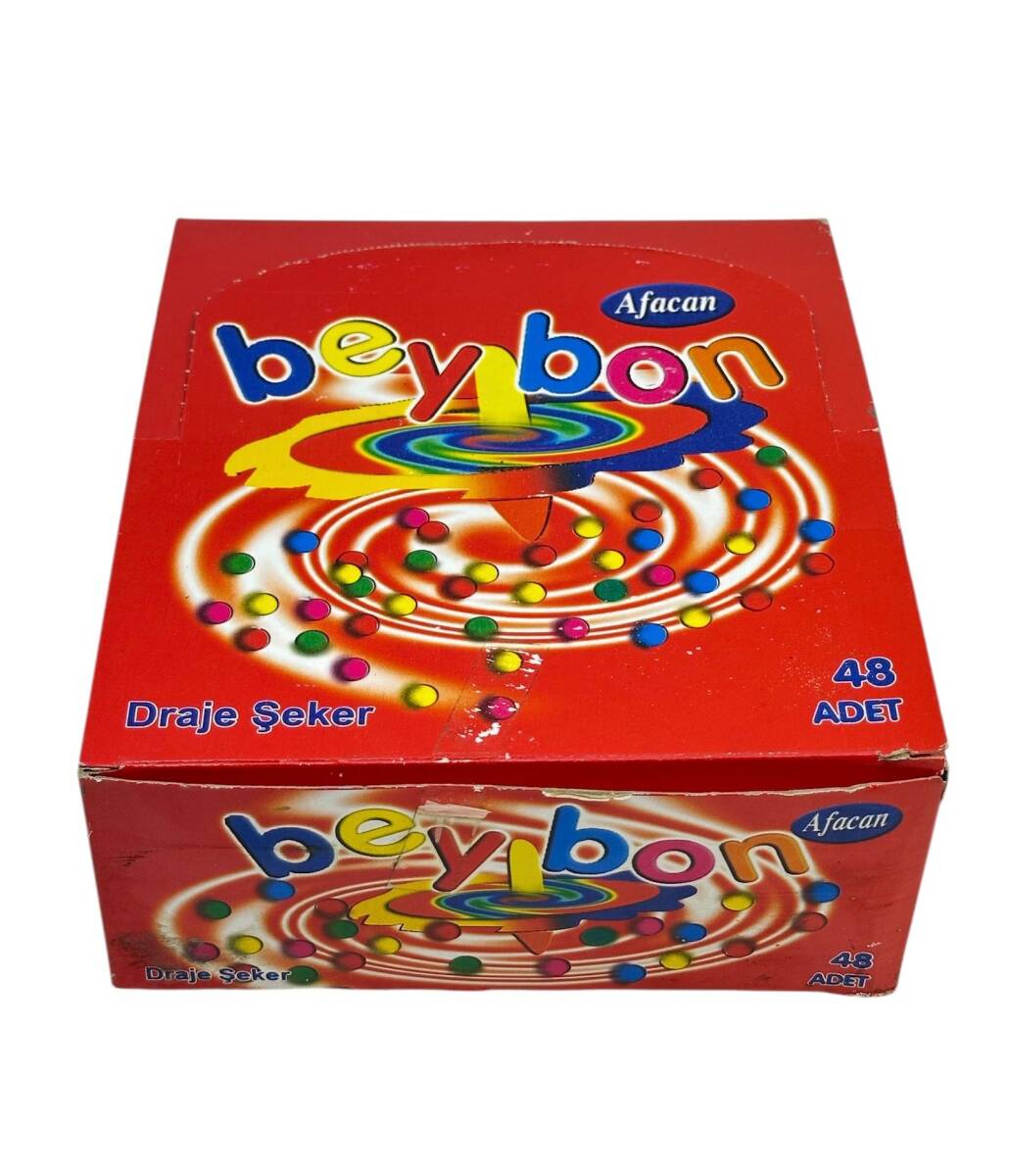 Beybon (Afacan Gıda) Draje Şeker Topaç Oyuncak Hediyeli Açılmamış Kutu 2003 AOB4776 - 3