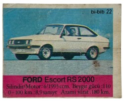 BİBİB bi-bib No 22 - FORD Escort RS 2000 Sakız Kağıdı Stickers # SKZ1394(E) - 1