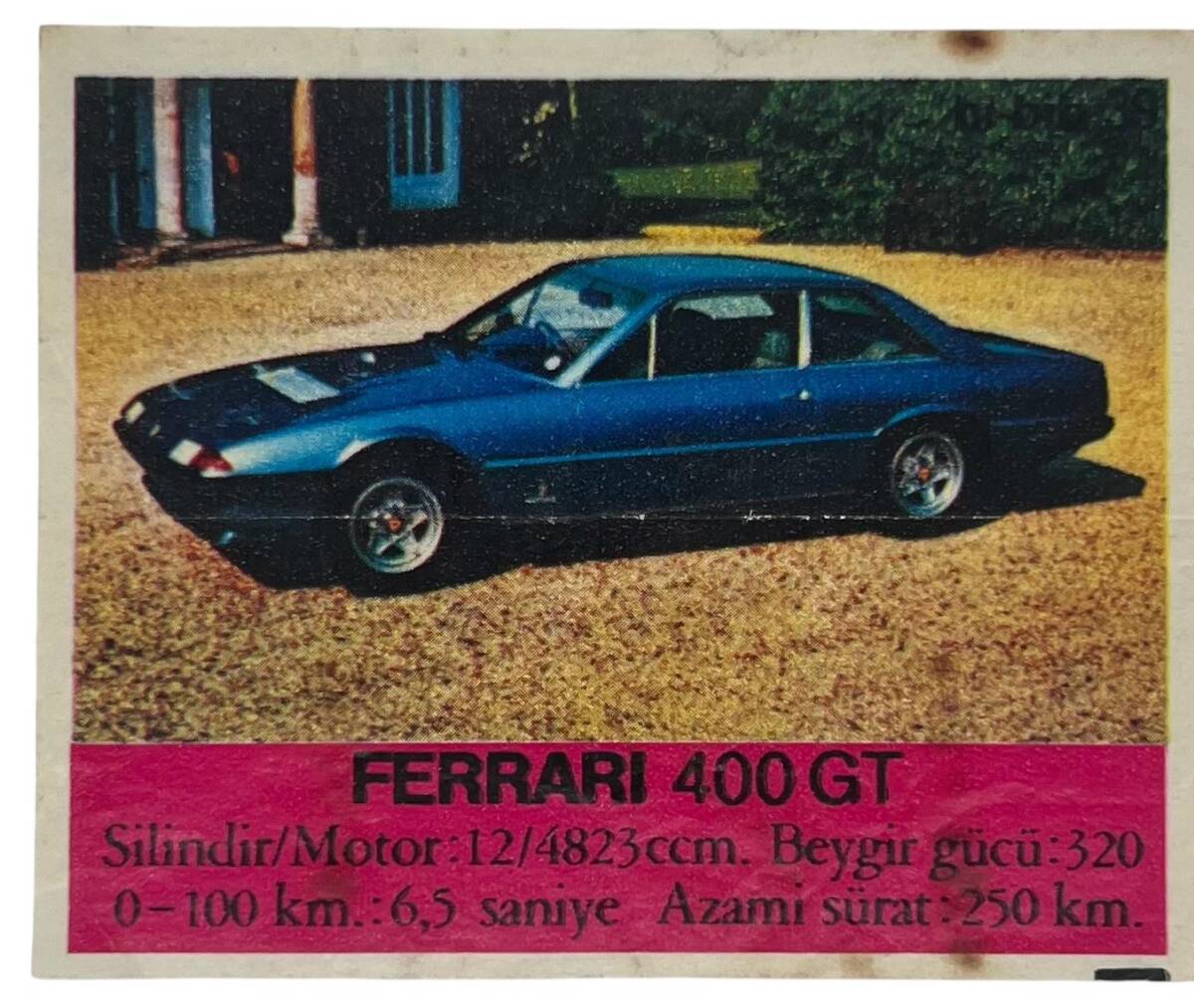 BİBİB bi-bib No 39 - FERRARİ 400GT Kağıdı Stickers # SKZ1408(E) - 1