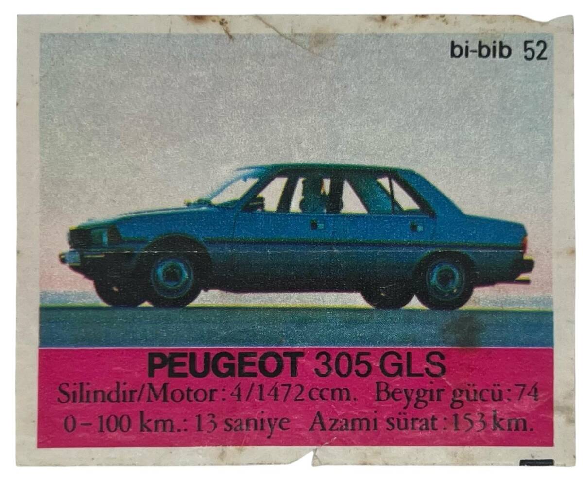 BİBİB bi-bib No 52 - PEUGEOT 305 GLS Sakız Kağıdı Stickers # SKZ1401(E) - 1