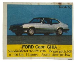 BİBİB bi-bib No 53 - FORD Capri GHIA Sakız Kağıdı Stickers # SKZ1402(E) - 3