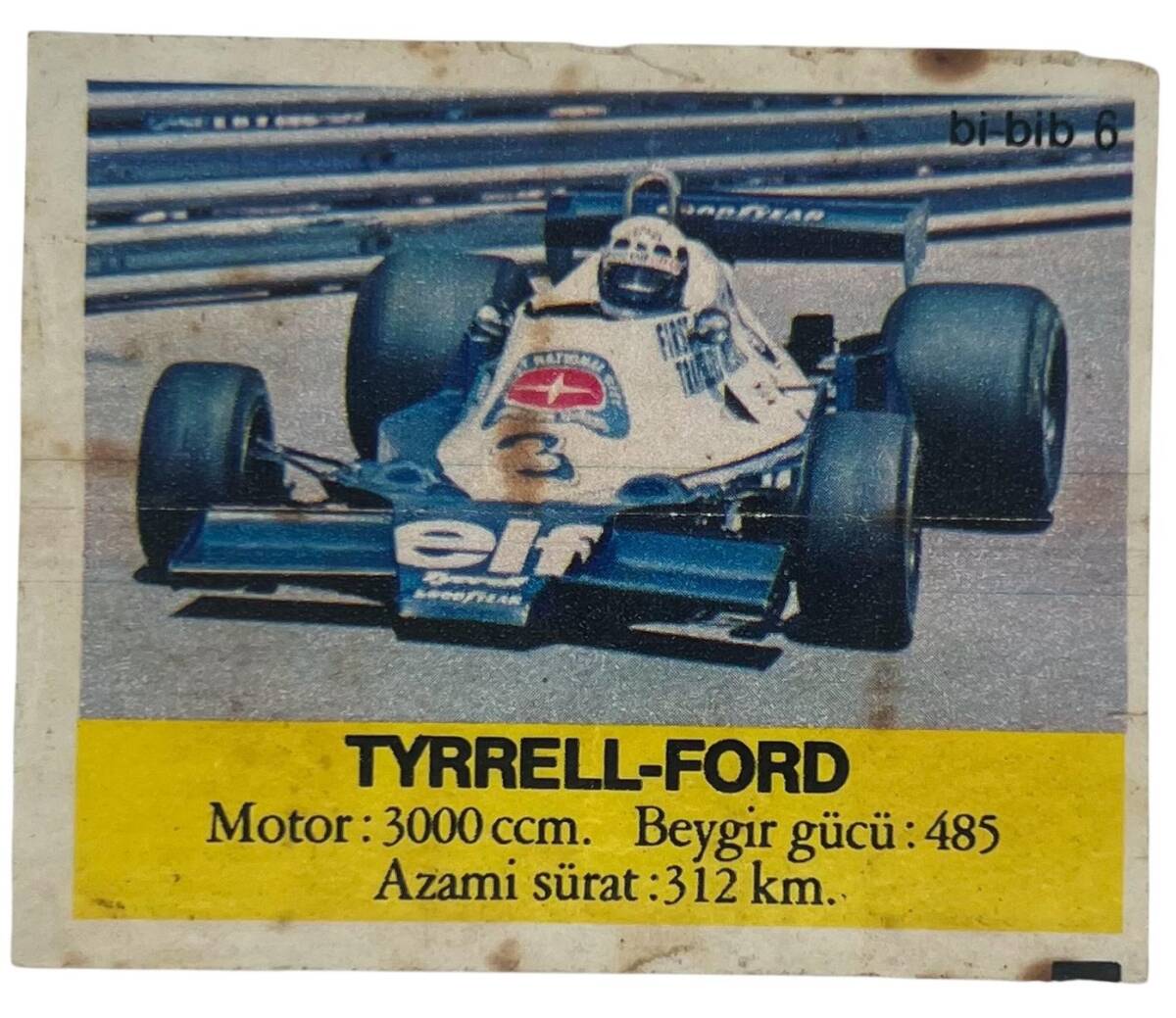 BİBİB bi-bib No 6 - TYRRELL-FORD Sakız Kağıdı Stickers # SKZ1392(E) - 1