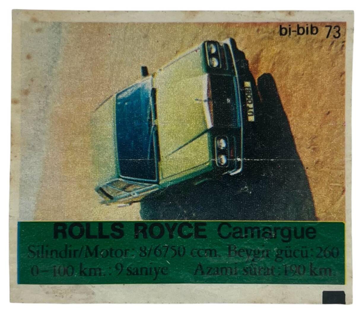 BİBİB bi-bib No 73 -ROLLS ROYCE Camargue Sakız Kağıdı Stickers # SKZ1412(E) - 3
