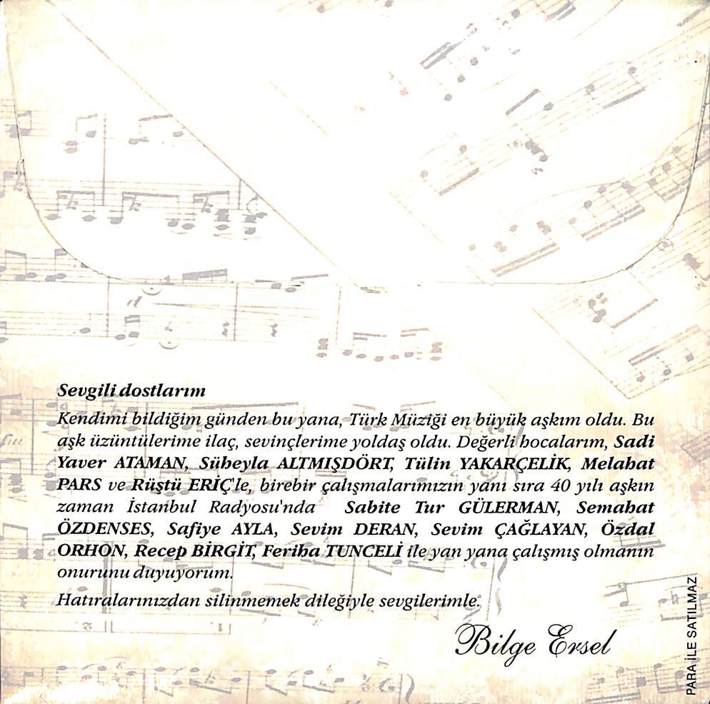 Bilge Ersel - Hatıra CD (İkinci El) CD4475 - 2