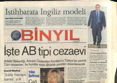 Binyıl Gazetesi 29 Aralık 2000 - IMF Kredisi Hazineye Girdi - İşte AB Tipi Cezaevi GZ96078 - 1