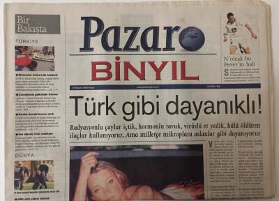 Binyıl Gazetesi Pazar Eki - 12 Kasım 2000 - TVde Kürtçe Kavgası , Türk Gibi Dayanıklı ... GZ25365 - 1