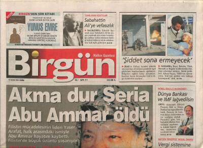 Birgün Gazetesi 12 Kasım 2004 - Filistin Mücadelesinin Lideri Yaser Arafat , Halk Arasındaki İsmiyle Abu Ammar Hayatını Kaybetti GZ84853 - 1