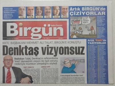 Birgün Gazetesi 19 Nisan 2004 - KKTC Başbakanı Denktaş Vizyonsuz GZ53038 - 1