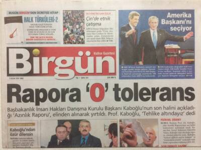 Birgün Gazetesi 2 Kasım 2004 - Rapora 0 Tolerans GZ32675 - 1