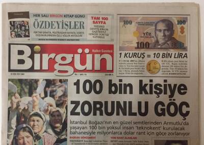Birgün Gazetesi - 26 Ekim 2004 - 100 Bin Kişiye Zorunlu Göç GZ25391 - 1