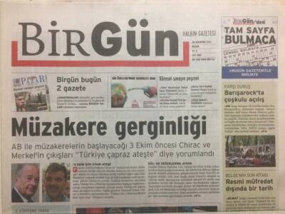 Birgün Gazetesi 28 Ağustos 2005 AB İle Müzakere Gerginliği GZ38608 - 1