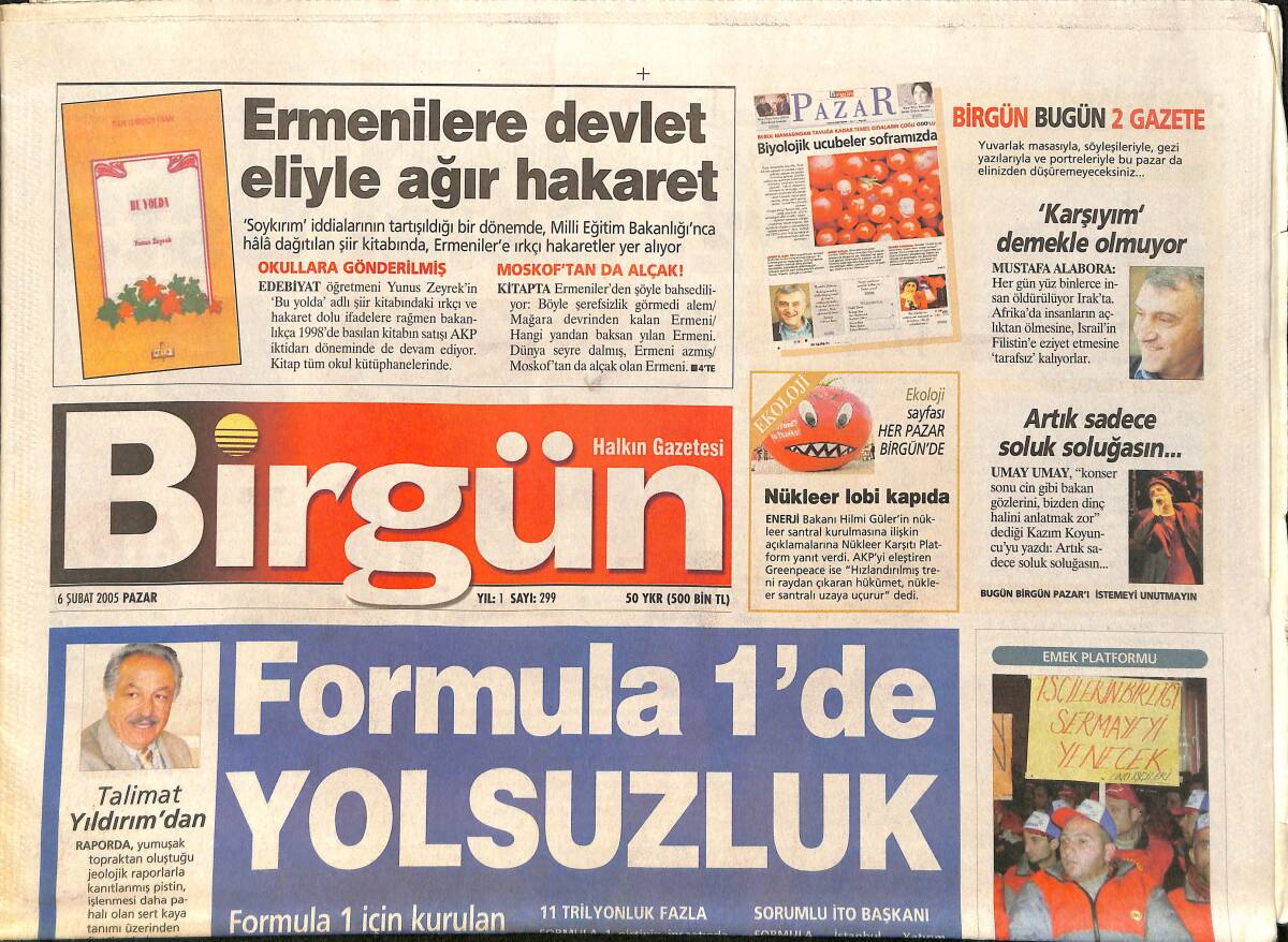 Birgün Gazetesi 6 Şubat 2005 - Formula 1 de Yolsuzluk - Terzi Celal Usta GZ2539 - 1