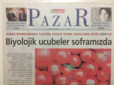 Birgün Gazetesi Pazar Eki 6 Şubat 2005 - Biyolojik Ucubeler Soframızda GZ32678 - 1