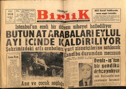 Birlik Gazetesi 3 Temmuz 1962 - At Arabaları Eylül Ayı İçinde Kaldırılıyor GZ64985 - 2
