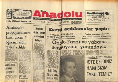 Bizim Anadolu Gazetesi 1 Şubat 1974 - Halil Tunç Türk-İş Genel Başkanı Oldu GZ90164 - 1