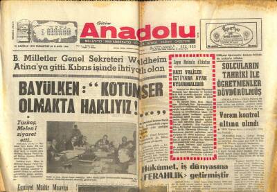 Bizim Anadolu Gazetesi 10 Haziran 1972 - 1972nin Türkiyesinde Yaşama Savaşı Veriyordu GZ83830 - 1