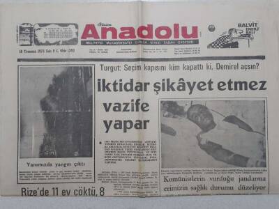 Bizim Anadolu Gazetesi - 10 Temmuz 1973 - Türkeş Gençlere İslami Terbiye Verilmelidir Dedi GZ111787 - 1