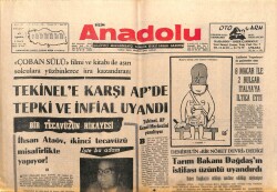 Bizim Anadolu Gazetesi 11 Ağustos 1969 - Tekinele Karşı APde Tepki Ve İnfial Uyandı GZ103348 - 1